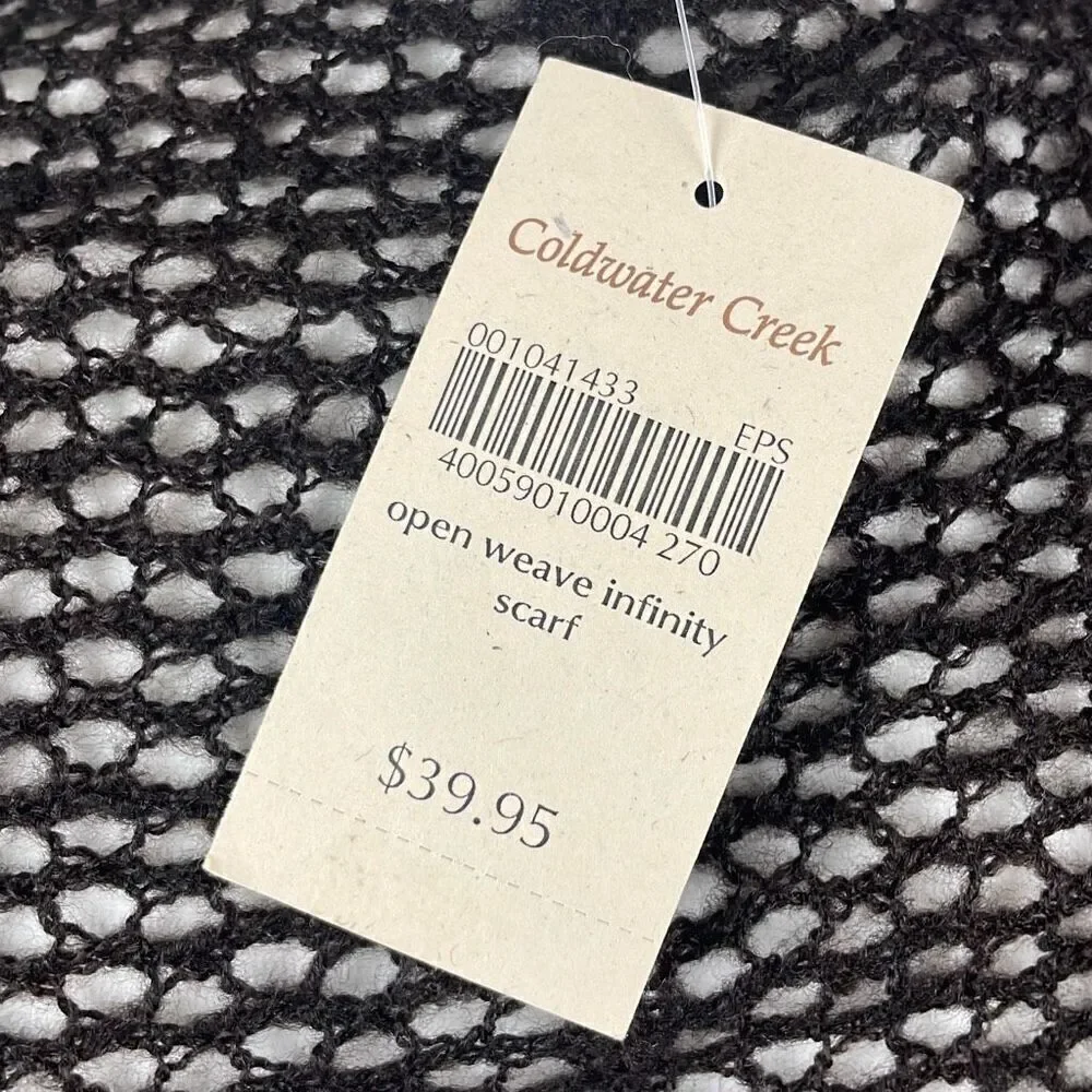 NWT Chocolate Brown Open Weave Infinity Scarf